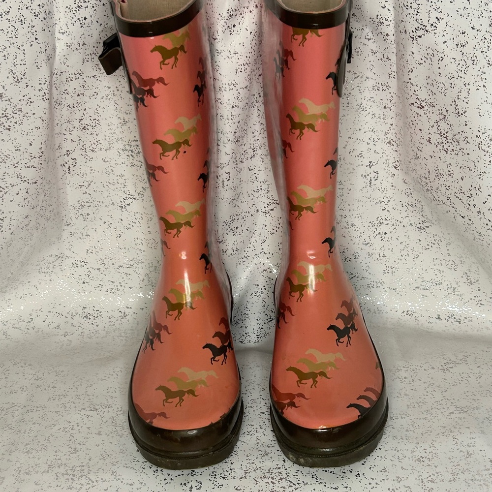 Western Chief Pink Horse Pattern Rain Boots